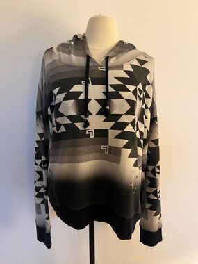 Greyson Women's Geometric Hoodie - Black & Gray
